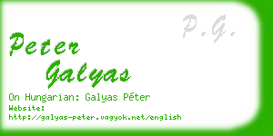 peter galyas business card